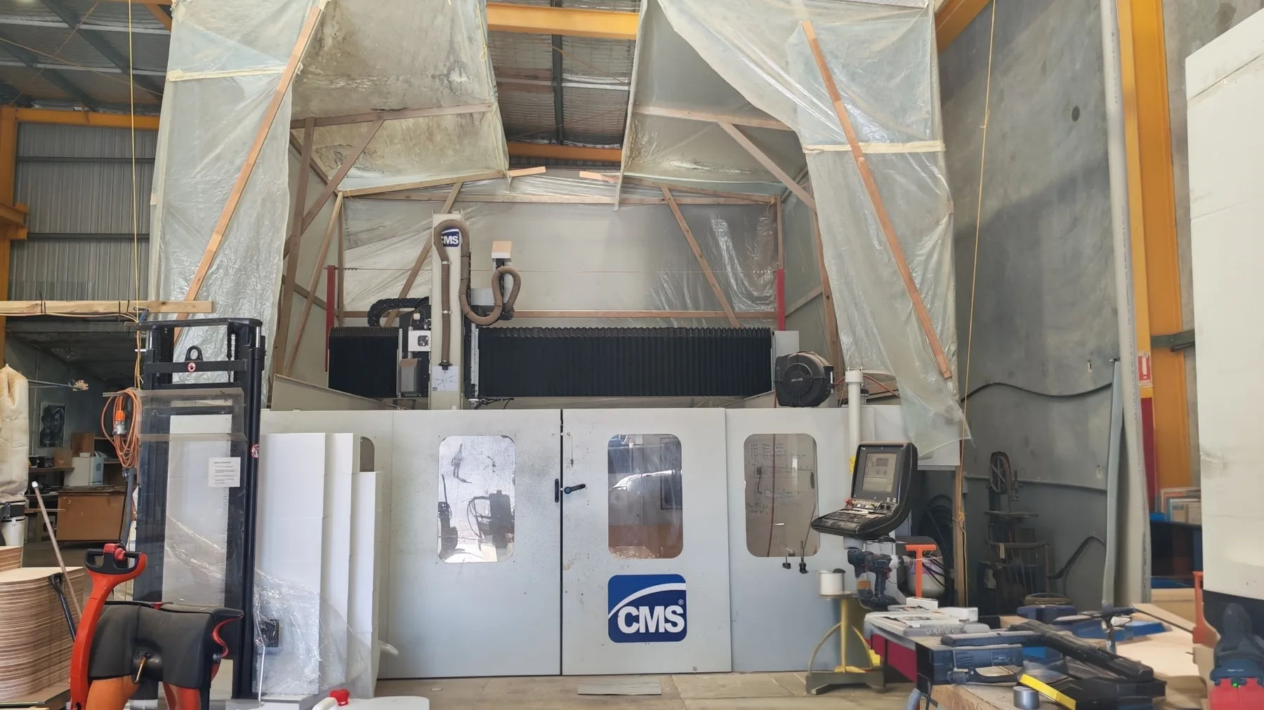 Foam Technologies 5-axis CNC cutting machine for complex EPS foam shapes