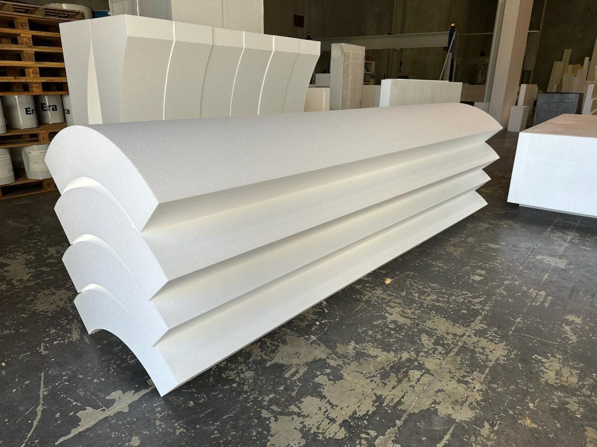 CNC cut polystyrene profiles for manufacturing projects