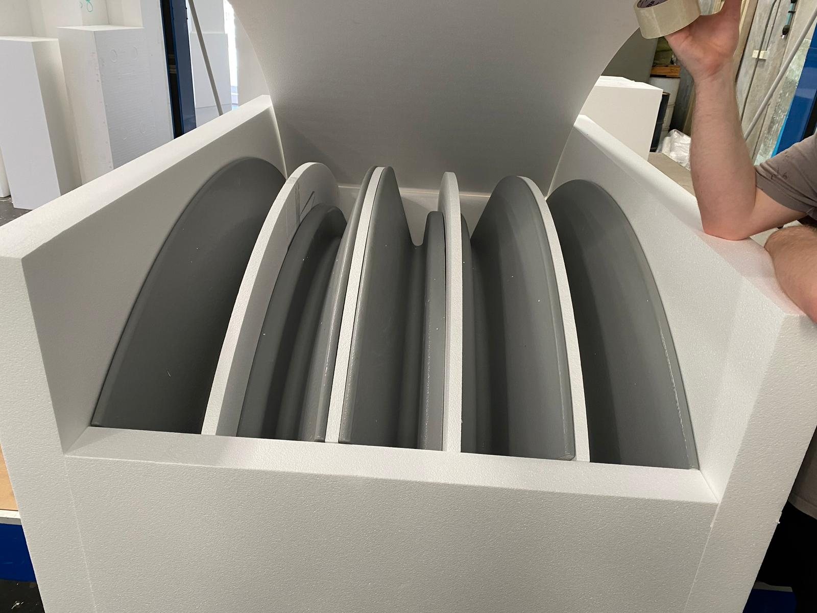 Custom cut EPS foam profile produced by Foam Technologies