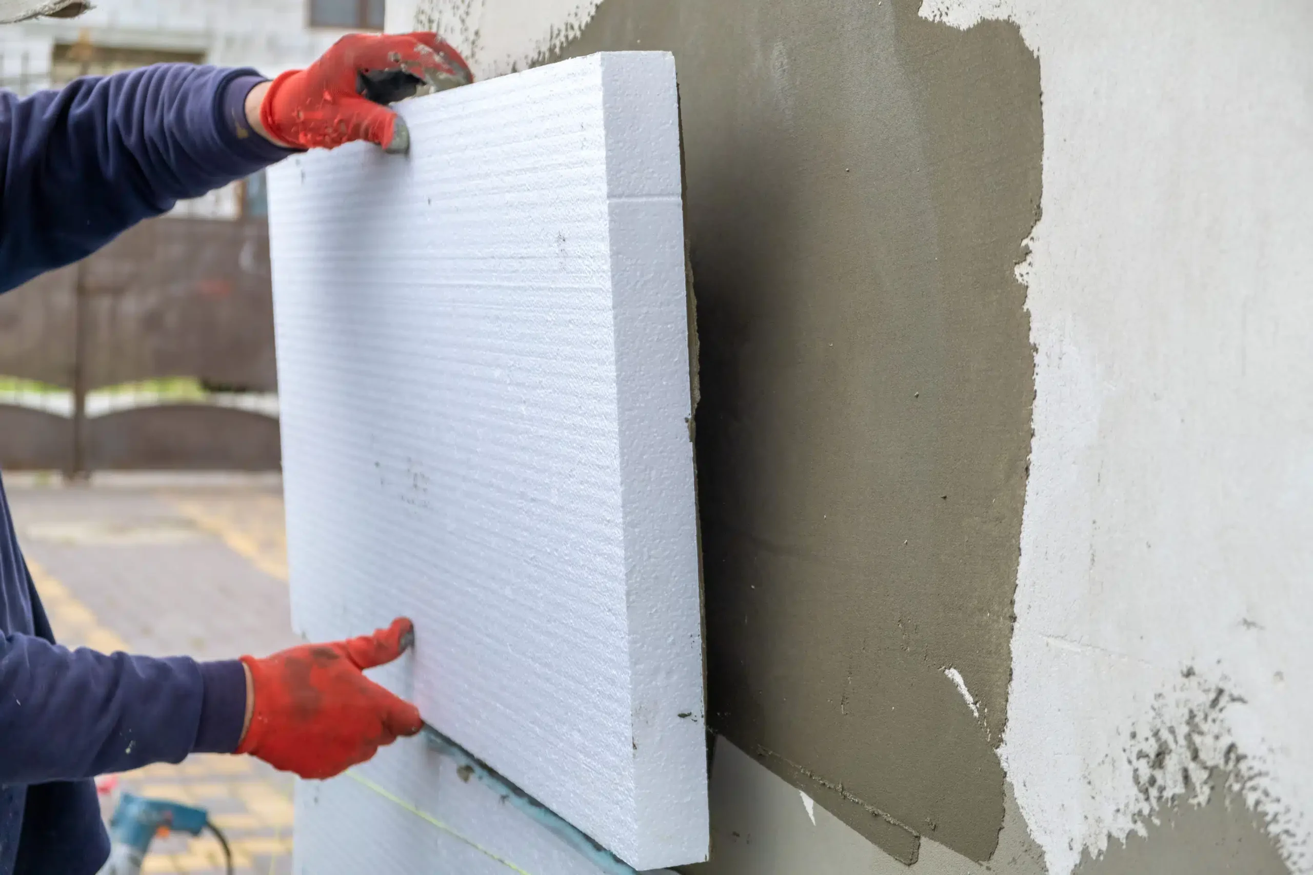 EPS insulation sheet on a wall cladding project